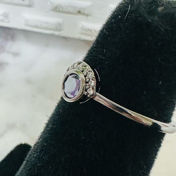 NWT Tanzanite Color & Diamond Evil Eye Ring - Picture 2 of 5